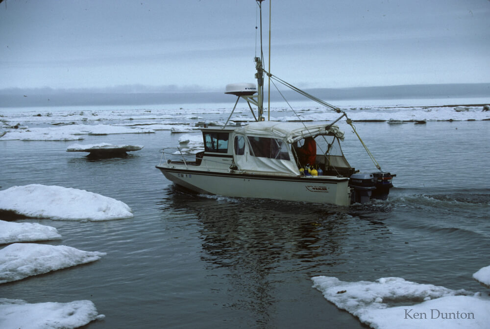 RV Proteus in thick ice, early 1980s